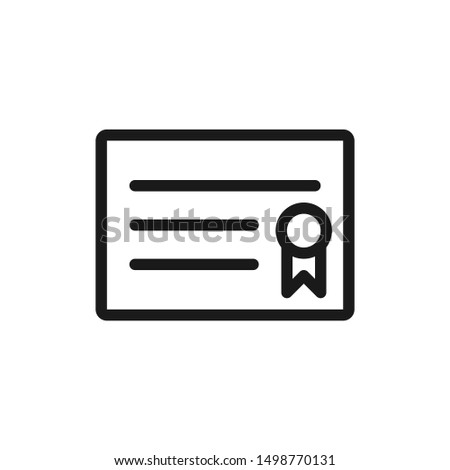 Certificate icons in line style design suitable for website, app, and ui design. Vector illustration with editable stroke and pixel perfect icons on white background. EPS 10.
