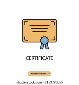 certificate icons  symbol vector elements for infographic web