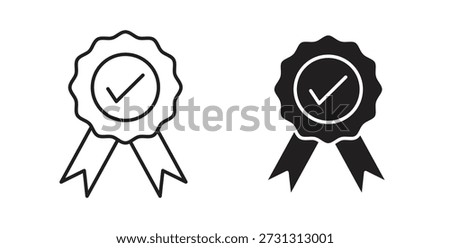 Certificate icons. Vector linear icon isolated on white background.