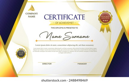 CERTIFICATE illustration background vector template