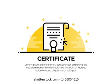 CERTIFICATE AND ILLUSTRATION ICON CONCEPT