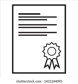 Certificate Illustration icon symbol, simple design