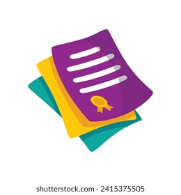 Certificate illustration icon. Vector design