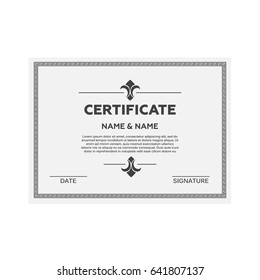 Certificate illustration mockup template print vintage
