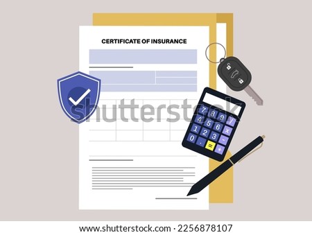 Certificate of insurance blank signed and secured, A legal document template