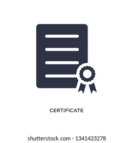 certificate isolated icon. Simple element illustration from delivery and logistic concept. certificate editable logo symbol design on white background. Can be use for web and mobile.