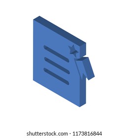 Certificate isometric left top view 3D icon