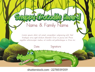 Certificate for kids template with customizable design with playful fonts illustration