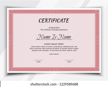 Certificate Landscape. Template diploma border.
Award background Gift voucher.
