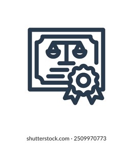 Icono de Vector de Certificado de Derecho
