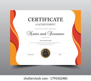 Plantilla de diseño de certificado. Lujo y estilo moderno, Ilustración vectorial de estilo plano.