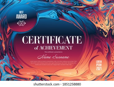 Certificate layout template - artistic version