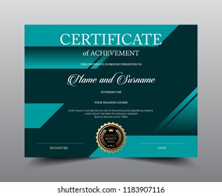 Certificate layout template design, Luxury and Modern style, vector illustration artwork.