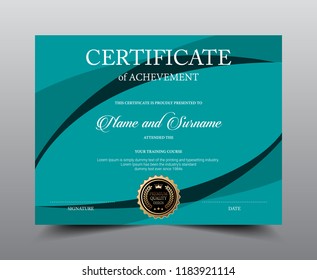 Certificate layout template design, Luxury and Modern style, vector illustration artwork.