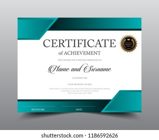 Certificate layout template design, Luxury and Modern style, vector illustration artwork.