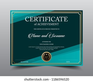 Certificate layout template design, Luxury and Modern style, vector illustration artwork.