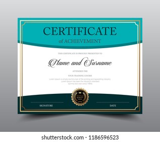 Certificate layout template design, Luxury and Modern style, vector illustration artwork.