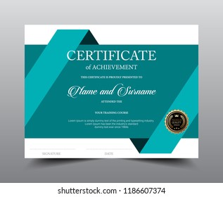 Certificate layout template design, Luxury and Modern style, vector illustration artwork.