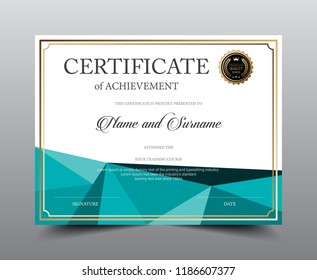 Certificate layout template design, Luxury and Modern style, vector illustration artwork.