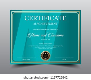 Certificate layout template design, Luxury and Modern style, vector illustration artwork.