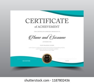 Certificate layout template design, Luxury and Modern style, vector illustration artwork.