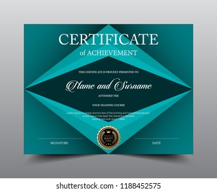 Certificate layout template design, Luxury and Modern style, vector illustration artwork.
