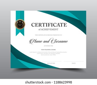 Certificate layout template design, Luxury and Modern style, vector illustration artwork.