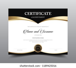 Certificate layout template design, Luxury and Modern style, vector illustration artwork.