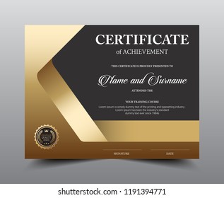Certificate layout template design, Luxury and Modern style, vector illustration artwork.
