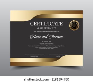 Certificate layout template design, Luxury and Modern style, vector illustration artwork.