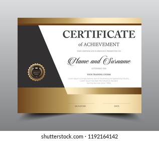 Certificate layout template design, Luxury and Modern style, vector illustration artwork.