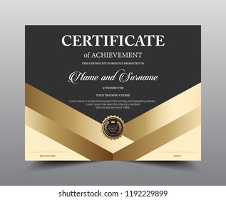 Certificate layout template design, Luxury and Modern style, vector illustration artwork.