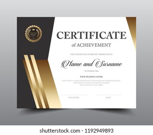 Certificate layout template design, Luxury and Modern style, vector illustration artwork.