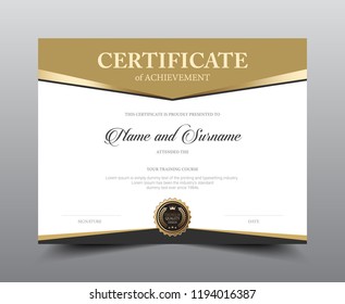 Certificate layout template design, Luxury and Modern style, vector illustration artwork.