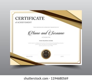 Certificate layout template design, Luxury and Modern style, vector illustration artwork.