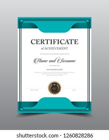Certificate layout template design, Luxury and Modern style, vector illustration artwork.