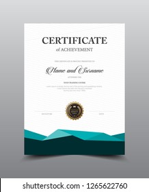 Certificate layout template design. Luxury and Modern style, vector illustration artwork.