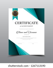 Certificate layout template design. Luxury and Modern style, vector illustration artwork.