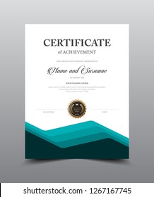 Certificate layout template design. Luxury and Modern style, vector illustration artwork.