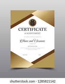 Certificate layout template design. Luxury and Modern style, vector illustration artwork.
