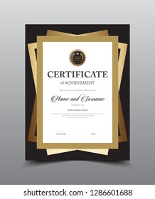 Certificate layout template design. Luxury and Modern style, vector illustration artwork.