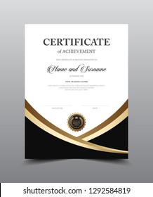 Certificate layout template design. Luxury and Modern style, vector illustration artwork.