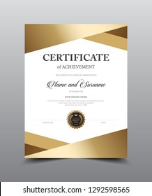 Certificate layout template design. Luxury and Modern style, vector illustration artwork.