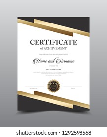 Certificate layout template design. Luxury and Modern style, vector illustration artwork.
