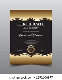Certificate layout template design. Luxury and Modern style, vector illustration artwork.
