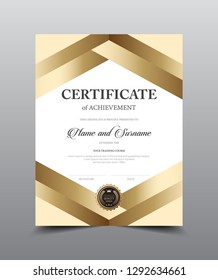 Certificate layout template design. Luxury and Modern style, vector illustration artwork.