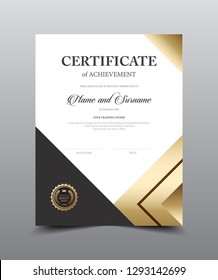 Certificate layout template design. Luxury and Modern style, vector illustration artwork.