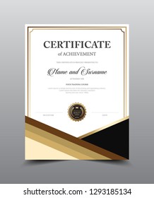 Certificate layout template design. Luxury and Modern style, vector illustration artwork.