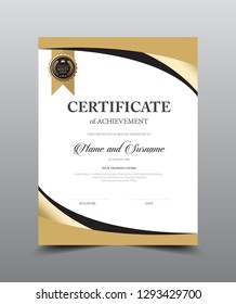 Certificate layout template design. Luxury and Modern style, vector illustration artwork.