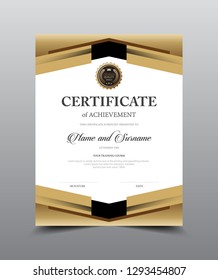Certificate layout template design. Luxury and Modern style, vector illustration artwork.